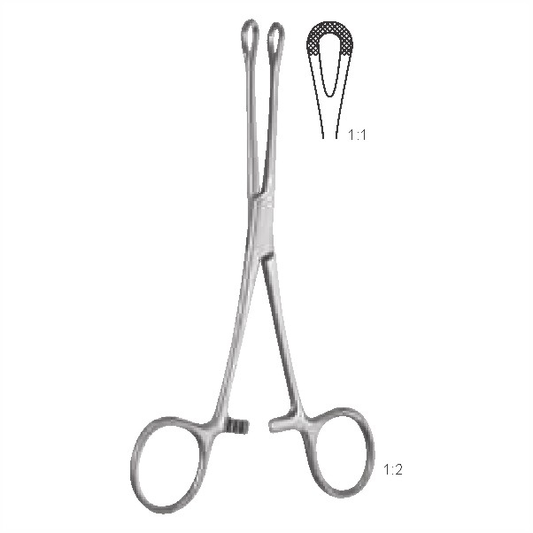 Tissue and intestinal holding forceps
